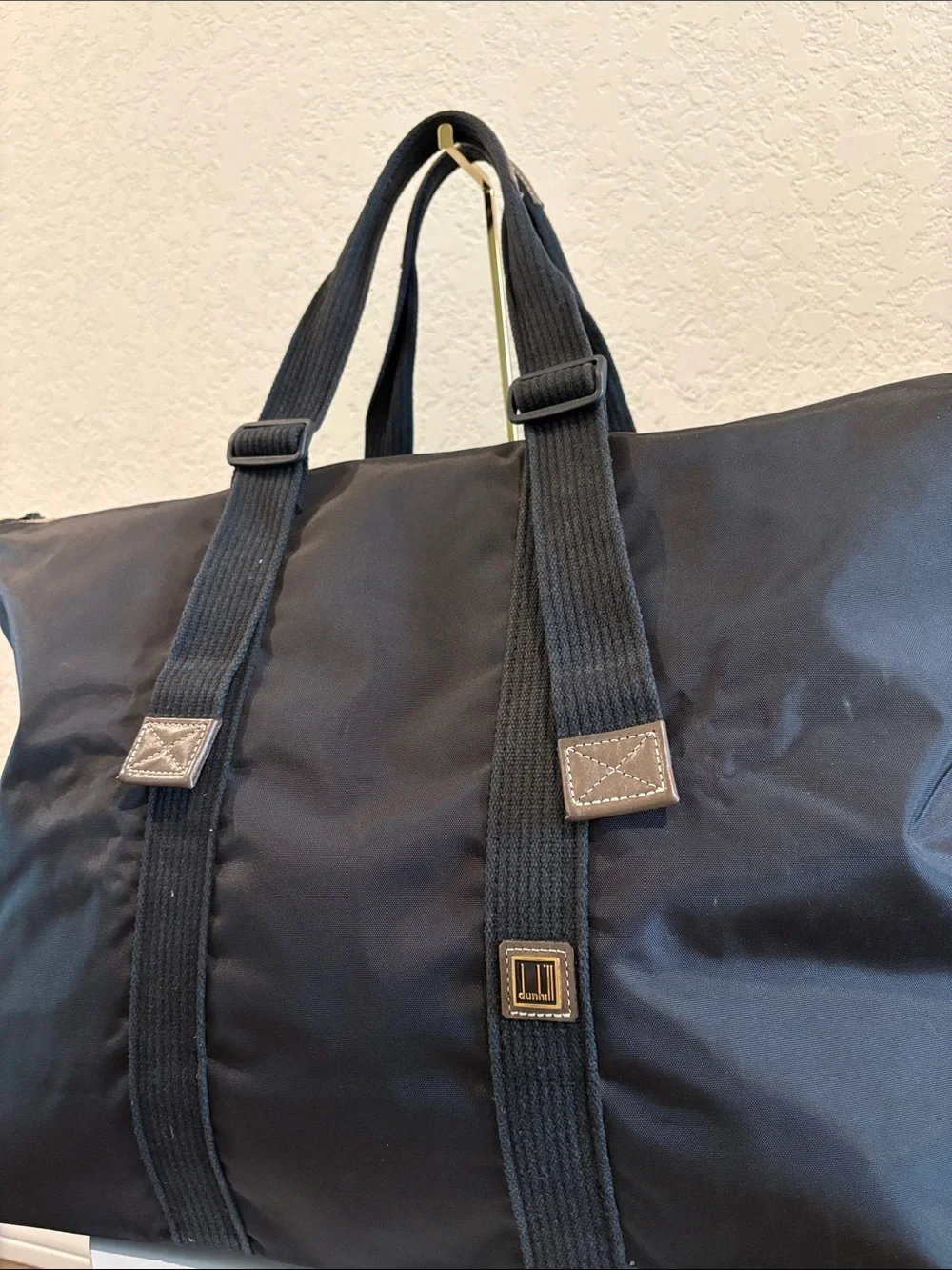 Dunhill Black Men’s Weekend Travel Tote Bag Nylon